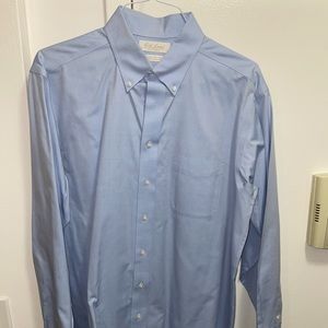 Roundtree & Yorke gold label fitted pale blue button down size 16 1/2 - 35